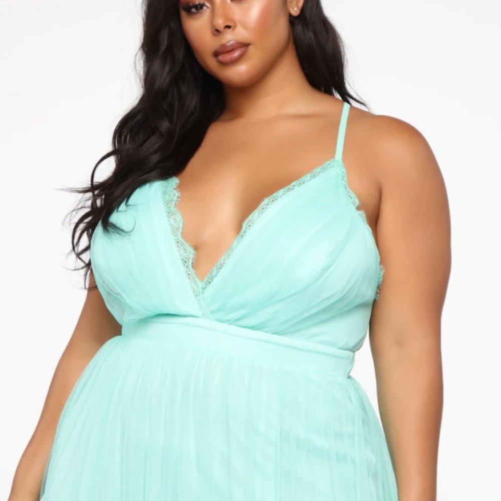 Passionate Lover Maxi Slit Dress - Mint